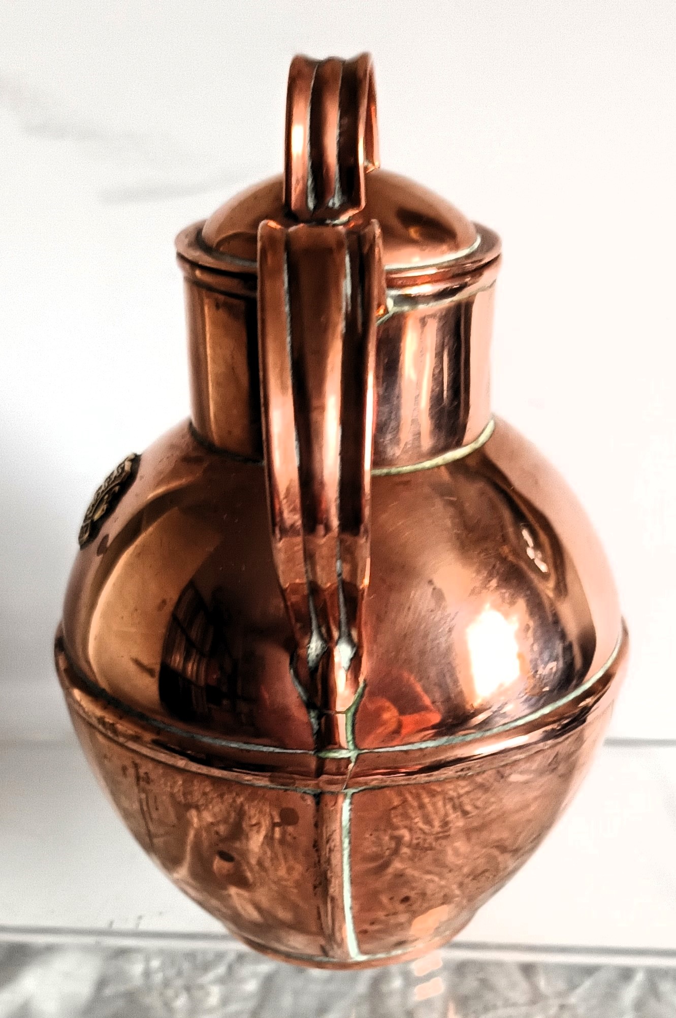 Antique English Victorian Copper Half Pint Guernsey Milk Can - Image 2